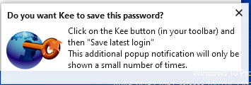 do you want kee to save this password